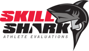 Skillshark Athlete Evaluations Shark Logo (white background) (Stacked)